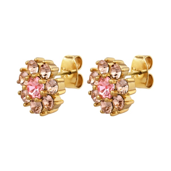 Dyrberg Kern Carnea Gold Earrings - Light Rose/Peach